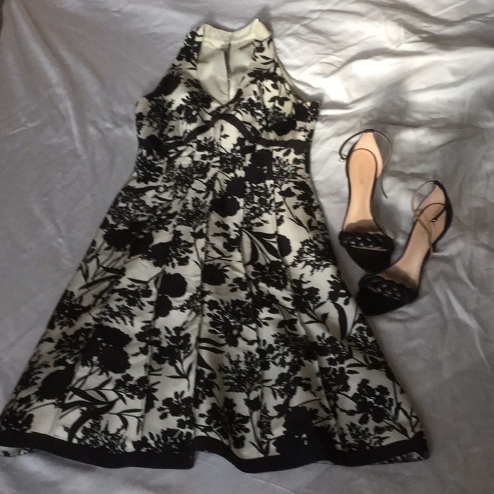 Ann Taylor 0 silk fit-and-flare midi dress